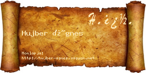 Hujber Ágnes névjegykártya